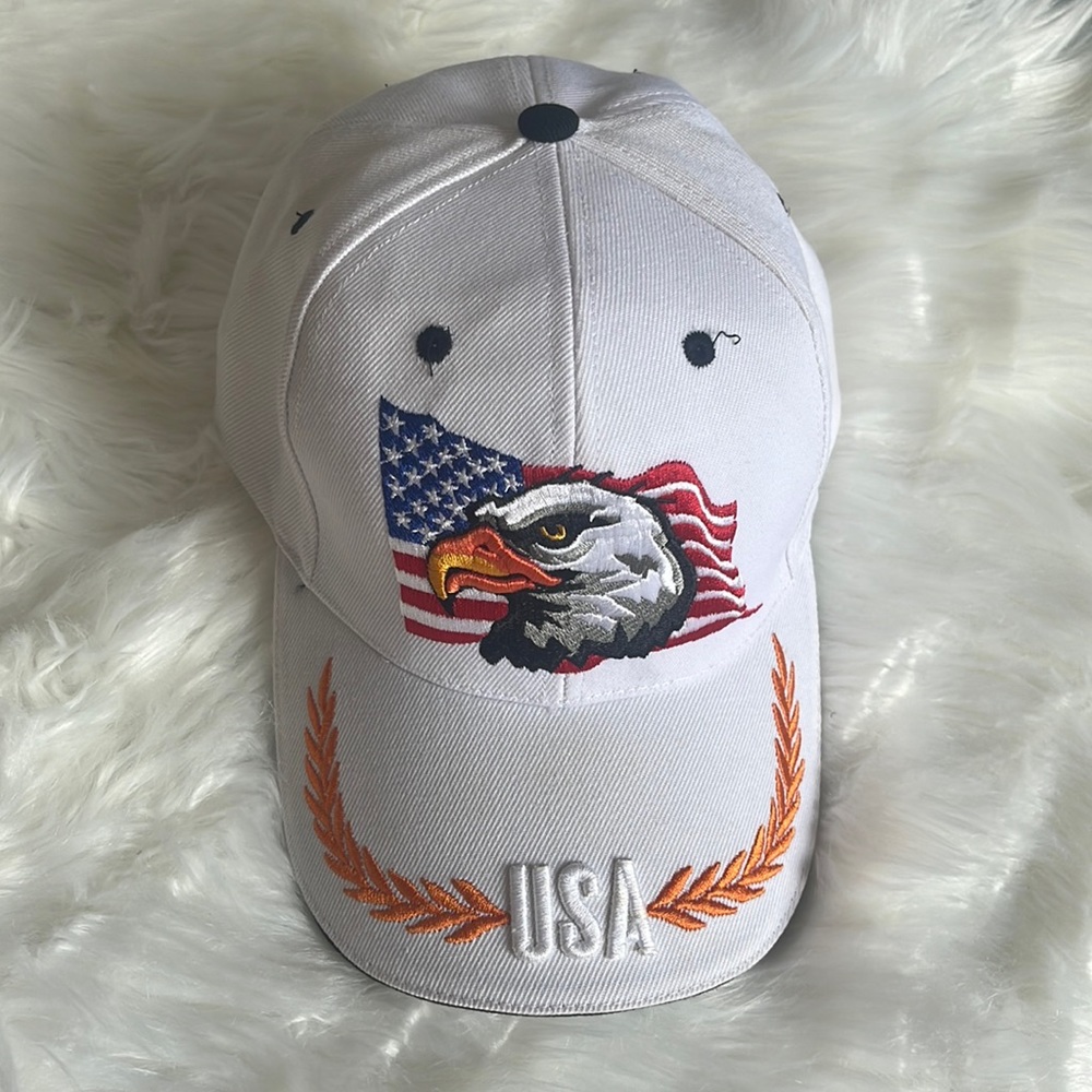 USA American flag and Bald Eagle hat cap